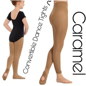 NWT Kids Convertible Tights Caramel